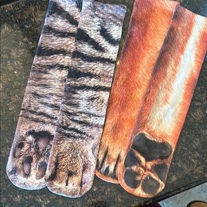 Animal Print Paw Socks